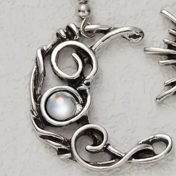 Jewelry Set - Boho Sun And Moon Earrings and Necklace Set - NEW - Picture 4 of 5